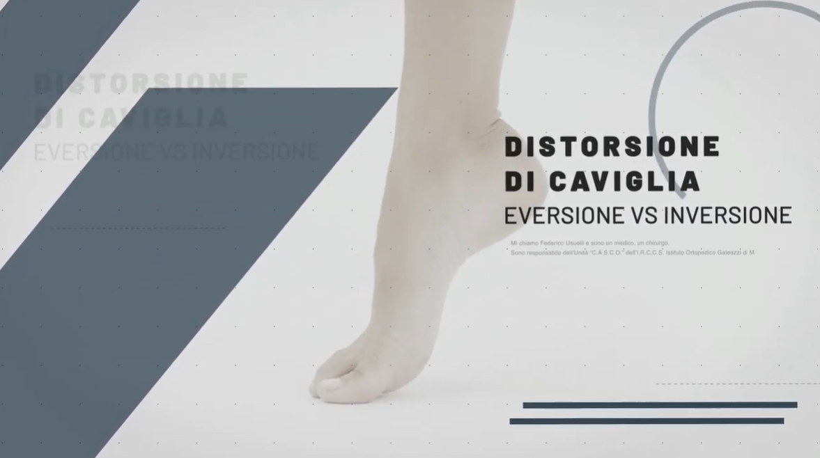 Thumbnail del video sulla distorsione caviglia in inversione ed eversione.